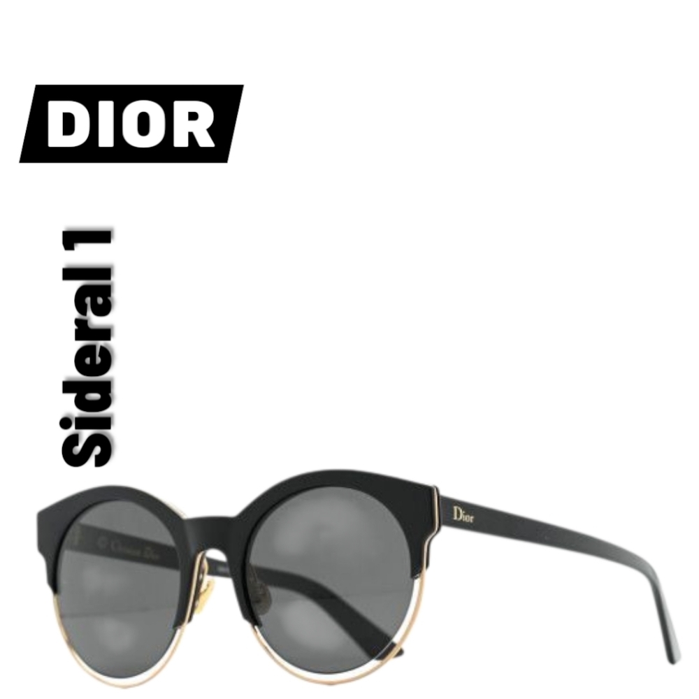 DIOR Black and Gold Sideral1 Round Frame J63Y1 Unisex Sunglasses
